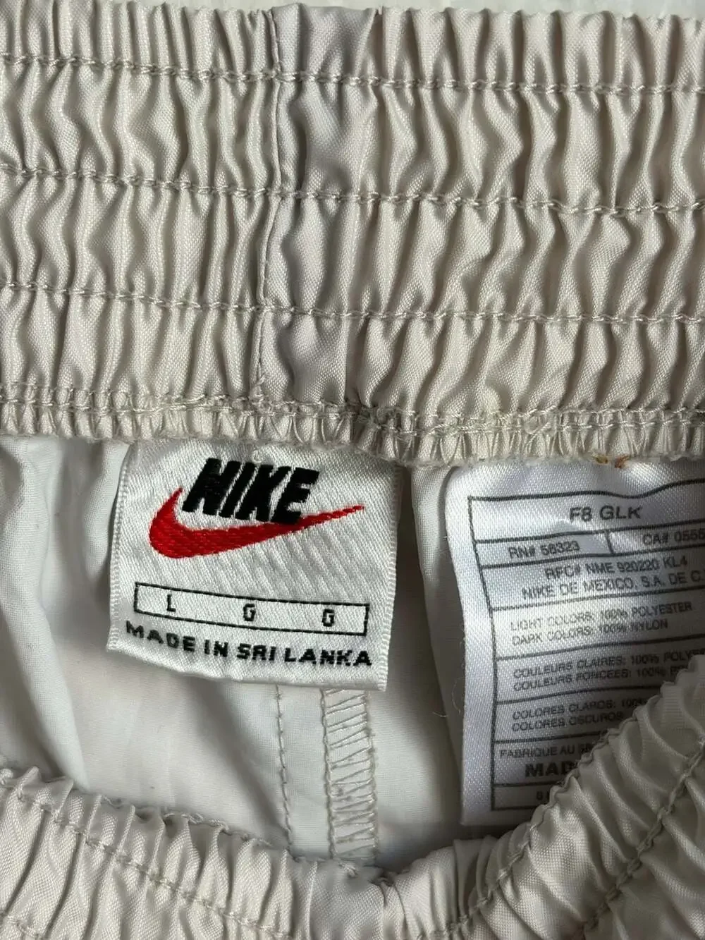 Vintage Nike Men's Tearaway Track Pants Cream Maroon